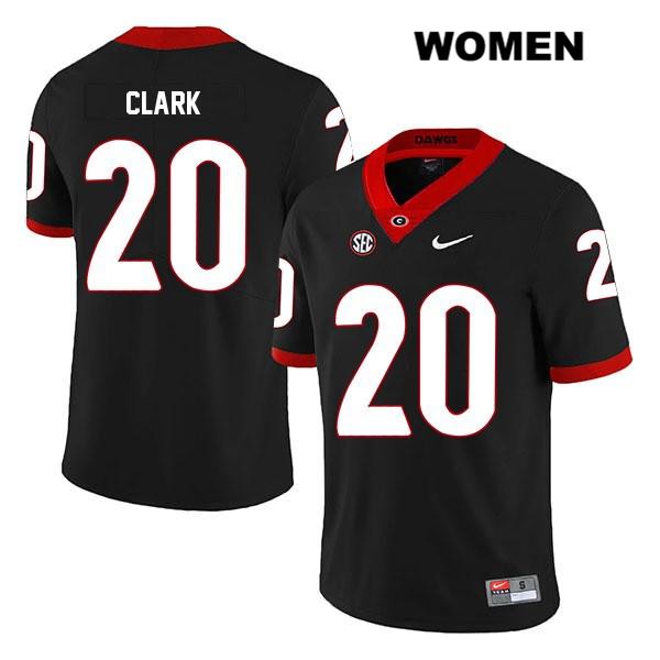 Georgia Bulldogs Women's Sevaughn Clark #20 NCAA Legend Authentic Black Nike Stitched College Football Jersey BNN2056BY